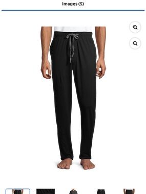Men's Black Drawstring Lounge Pants